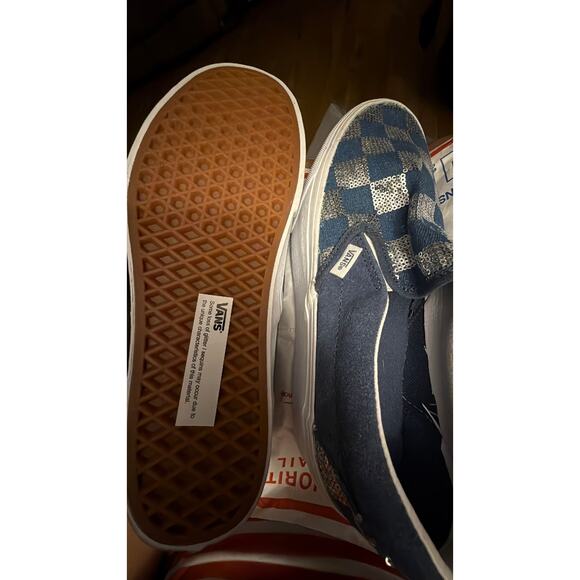 Vans denim slide on sneakers